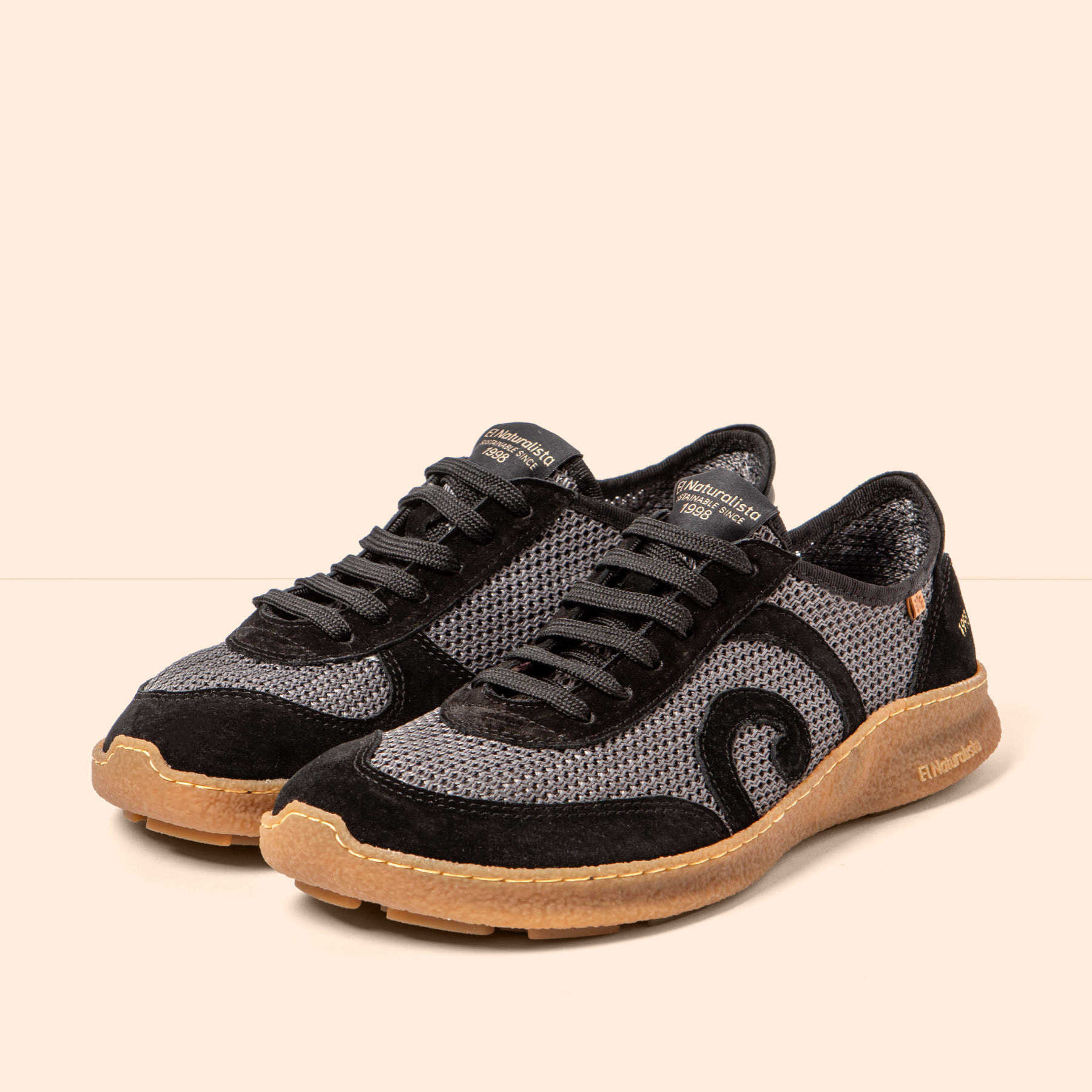 Zapatos N5435C MULTI MATERIAL BLACK/OROEL color Black