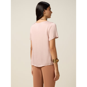 Oltre - Blusa in raso di viscosa - Rosa