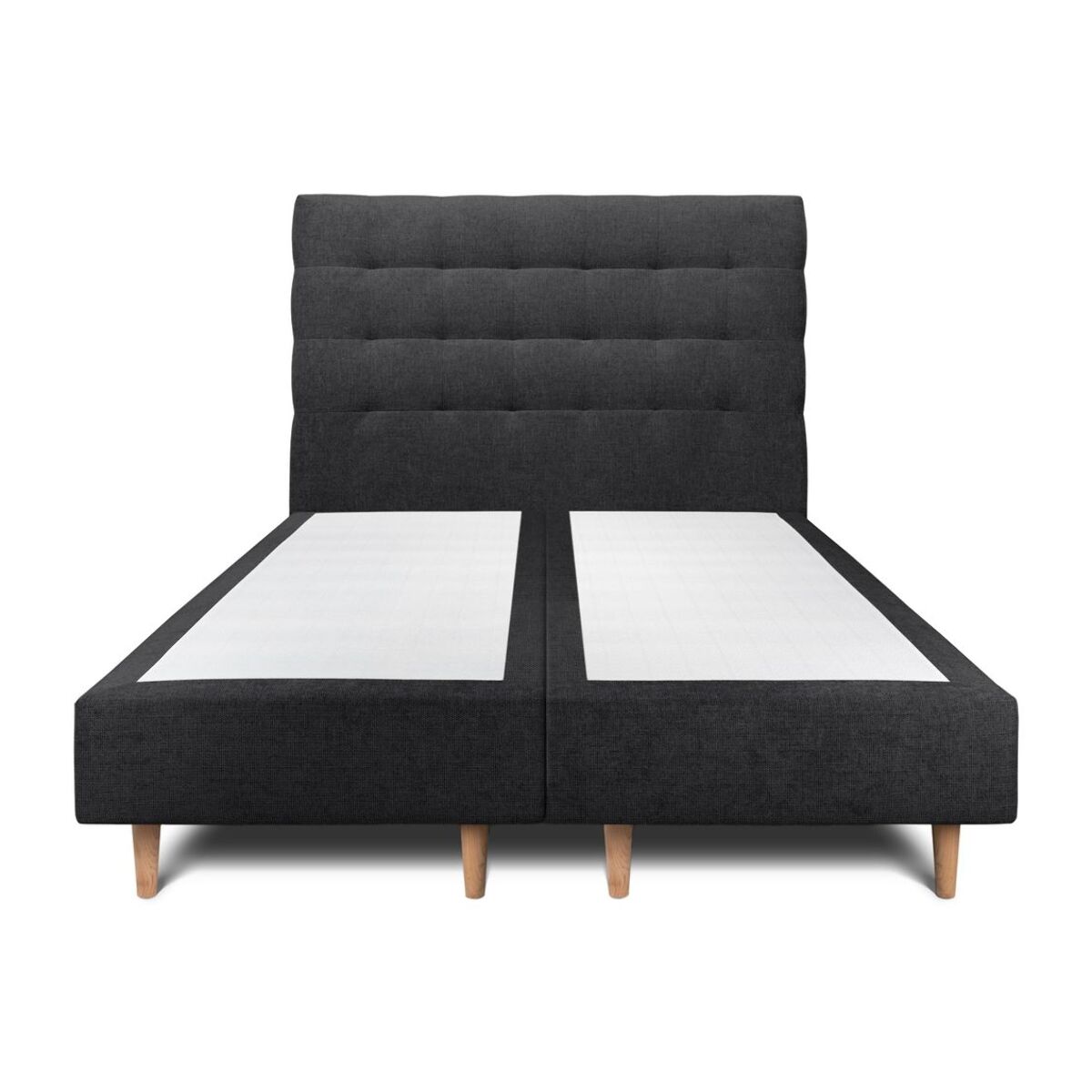 Lit avec tête de lit capitonnée tissu et sommier tapissier Ep20