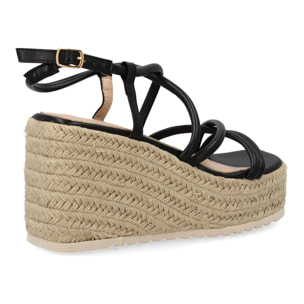 Sandalias de cuña de yute para mujer, comodas y elegantes diseño moderno con tiras cruzadas