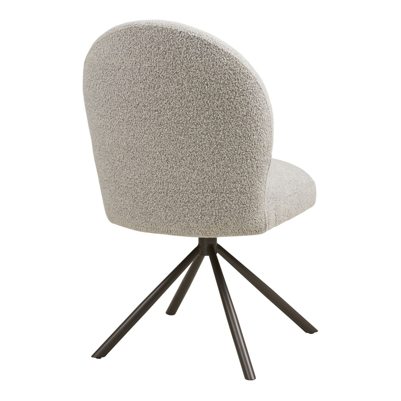 Lana - Sedia da pranzo girevole in bouclé sabbia con gambe grigie 50x63x91 cm