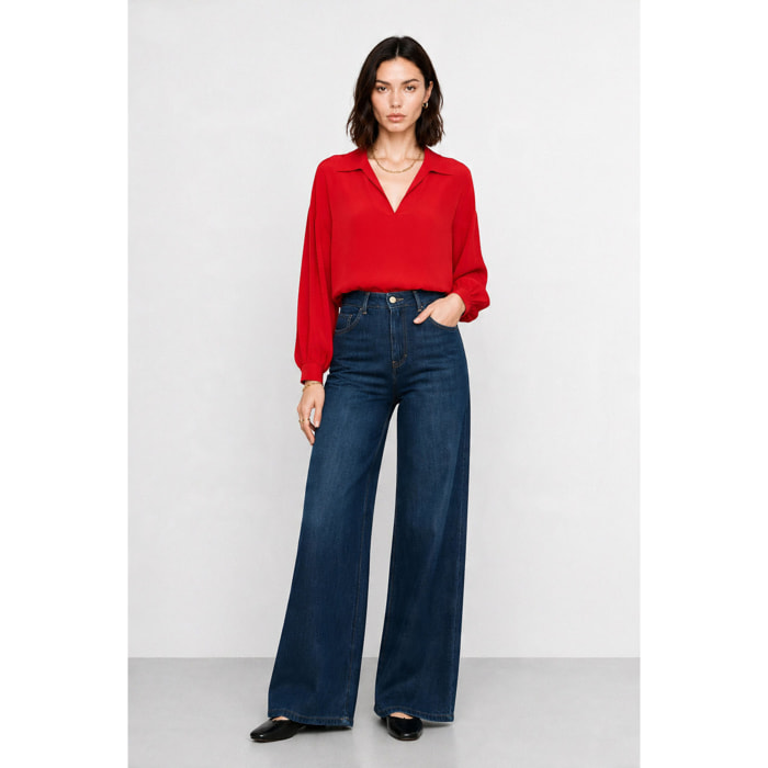 Kocca - Jeans da donna a vita alta e gamba larga in cotone Donna