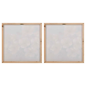 Set 2 Lienzos Flores 40% Pintado A Mano 60x3x60 Cm