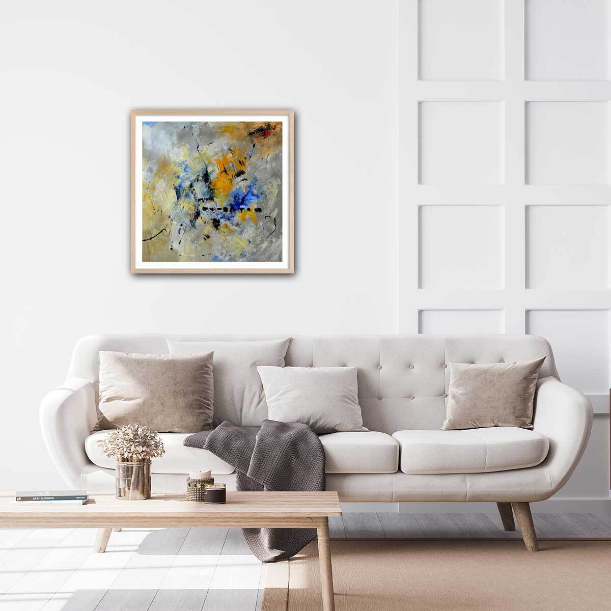 Affiche reproduction abstract art pol Affiche + cadre en bois - Chêne