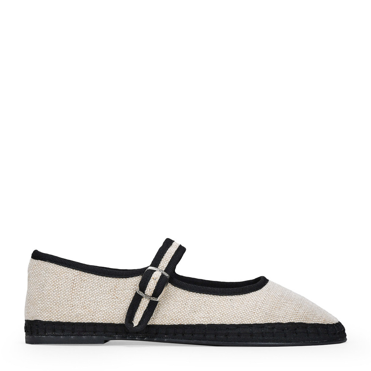 Bailarinas beige en canvas con tira al empeine