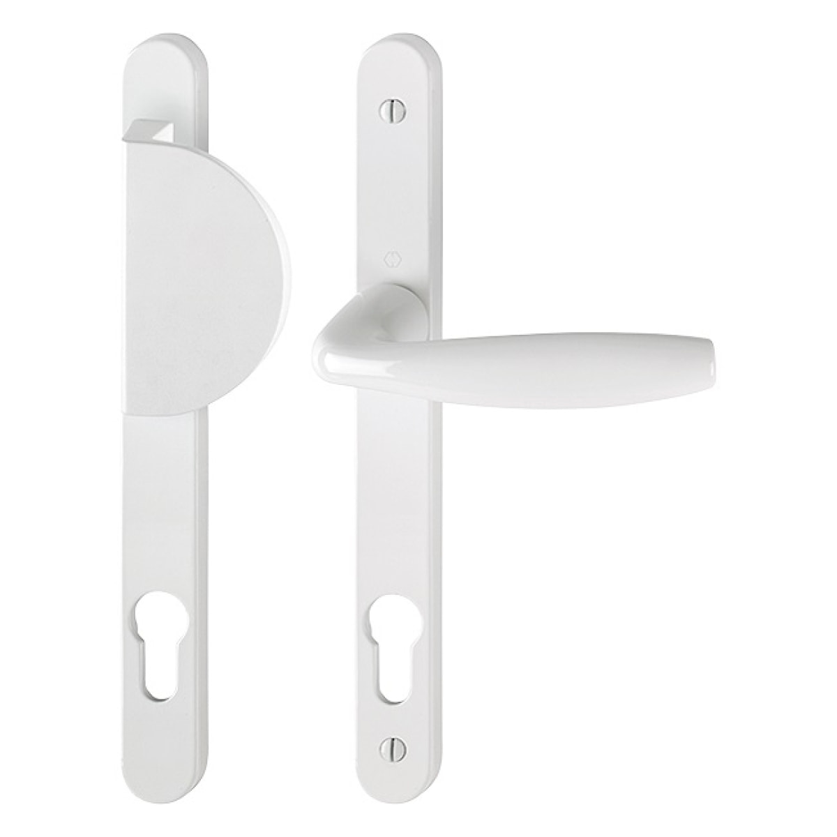 Ensemble de porte palière Atlanta 554/300LMSGL/1530 HOPPE plaque étroite Blanc 9016 Clé i - entr.70 ép.68/77 - 3657876