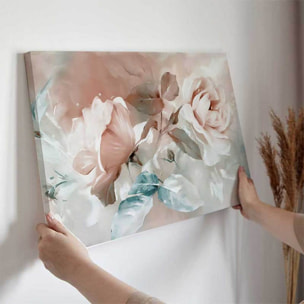 Tableau floral pastel aux nuances pêche Toile imprimée