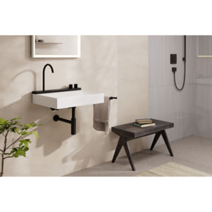 Siphon design Lavabo Flowstar S, Noir mat