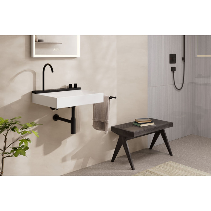 Siphon design Lavabo Flowstar S, Noir mat