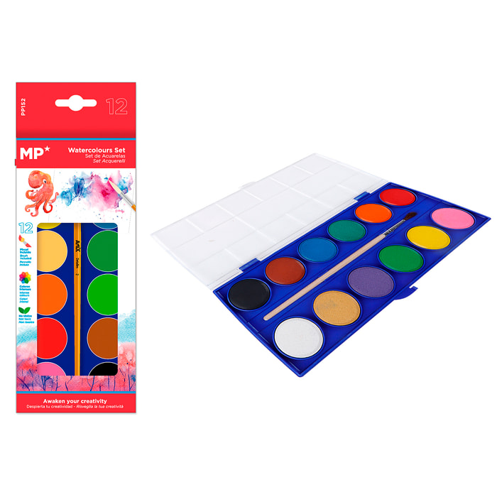 PINTURA ACUARELA 12 COLORES