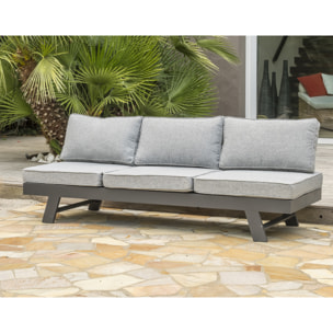 NEWYORK - Salon d'angle de jardin 6 places en aluminium