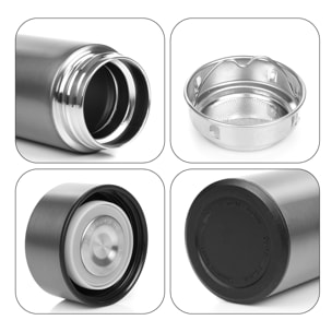 Termosport di 500 ml con indicatore di temperatura intelligente. Bottiglia d'acqua isolata sottovuoto, fino a 12 ore di mantenimento del calore.