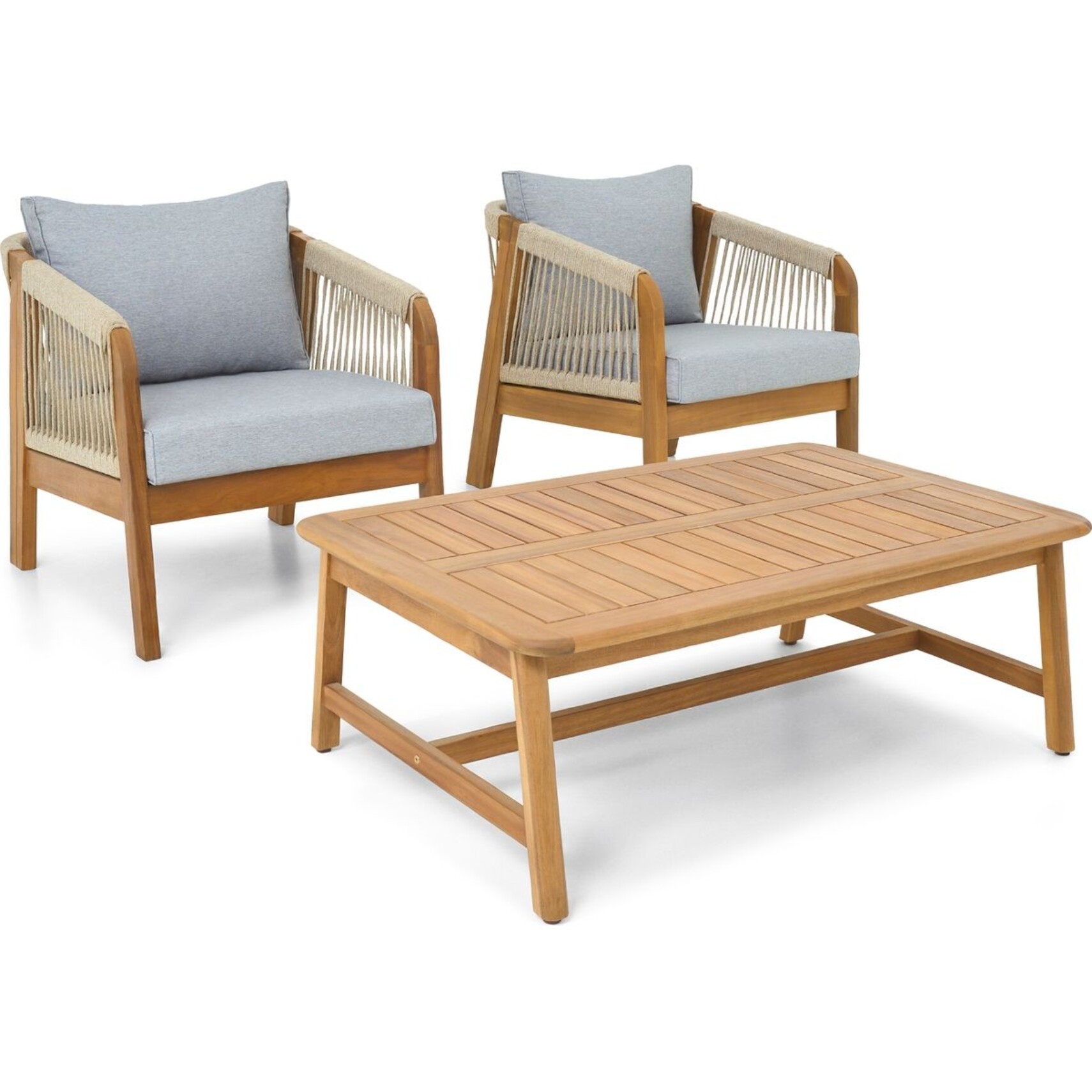 Salon de jardin 2 places en bois FSC - SYMI