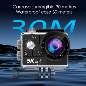 Camera Sportiva AT-M44 R 5k 30fps con 47,75 mpx, schermo da 2" con una moltitudine di accessori sportivi e WIFI.