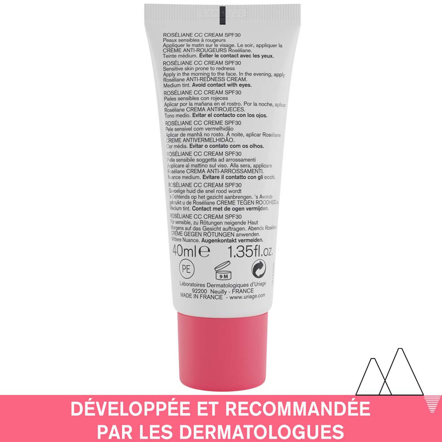 ROSELIANE - CC Cream Soin teinté anti-rougeurs SPF30 40ml