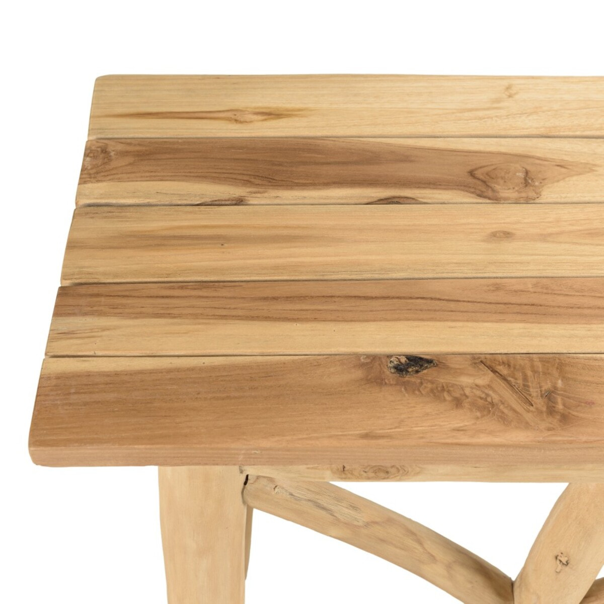 WILL - Console en bois de teck naturel piètement ajouré
