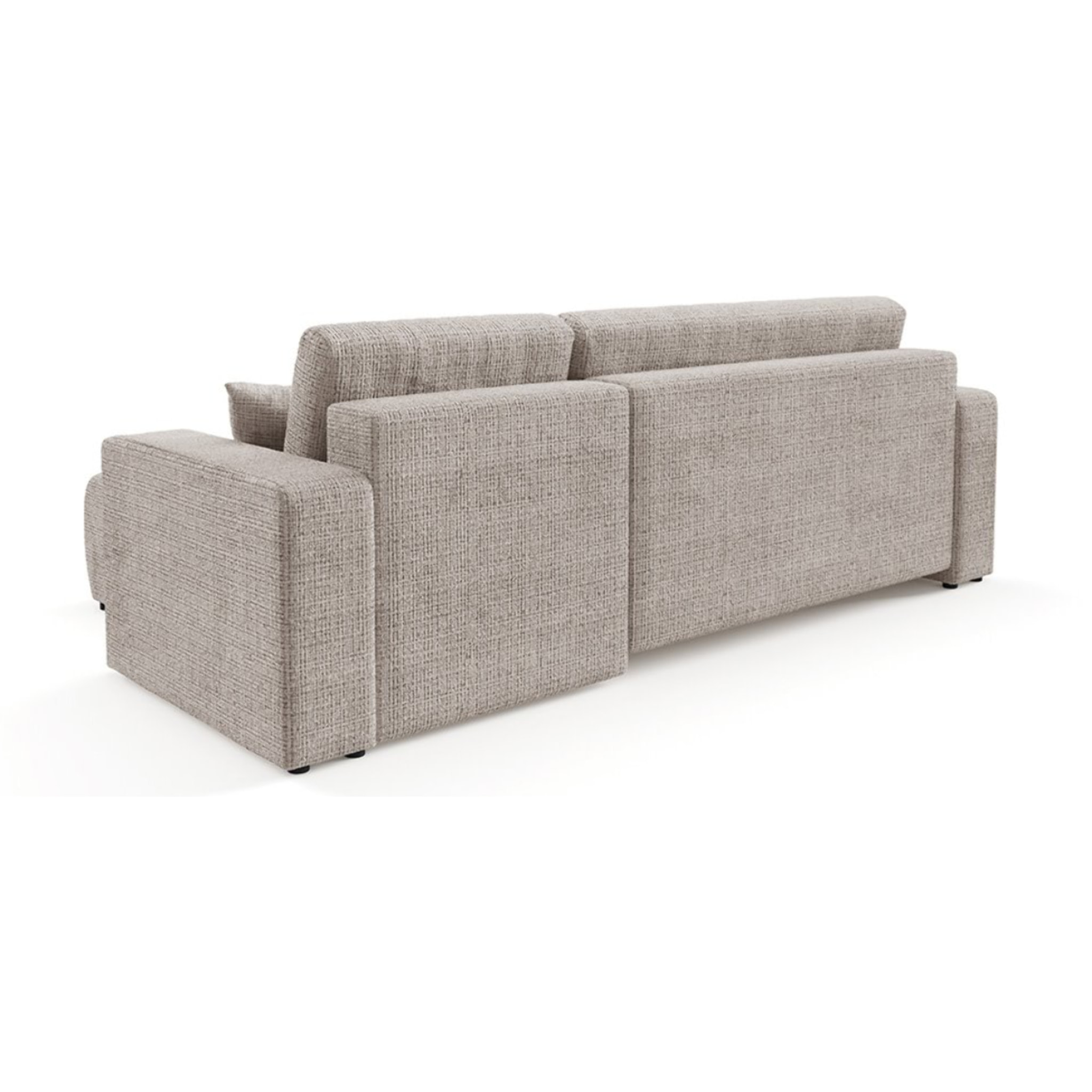 AURORE - Canapé d'angle droit 3 places en tissu texturé taupe