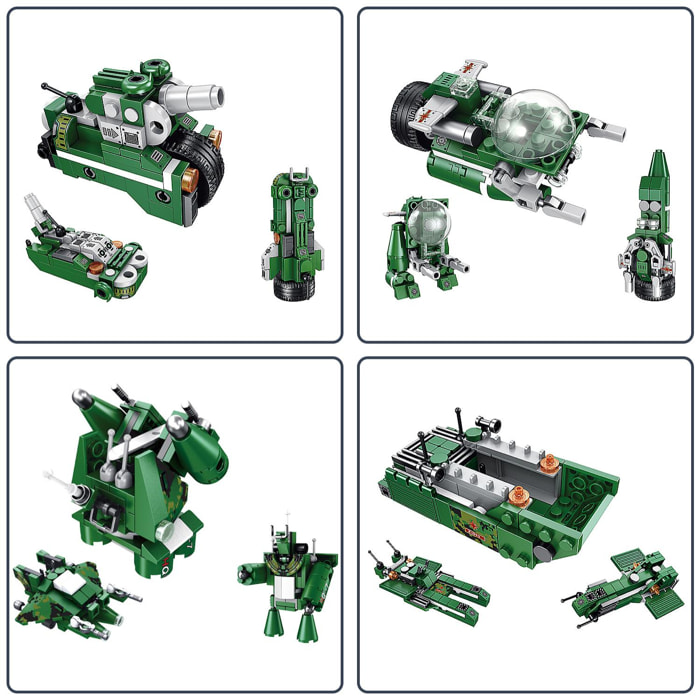 Vehículo de misiles de campo 8 en 1 (cada modelo 3 formas), 681 piezas