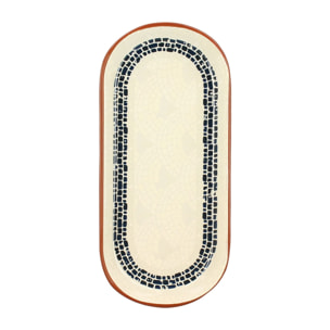 Assiette de présentation ovale en faïence blanche AMATXI