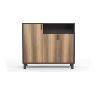 Zapatero Gotemburgo melamina grafito puertas impresión vallado 88x100x37 cm