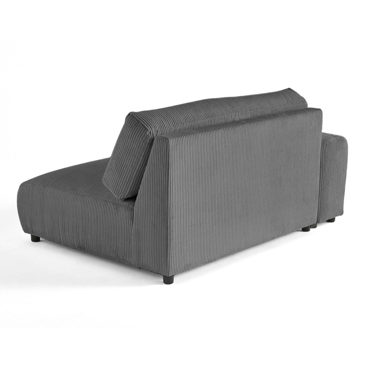 Garance - module d'assise 3 places avec accoudoir gauche - en velours côtelé - Gris foncé