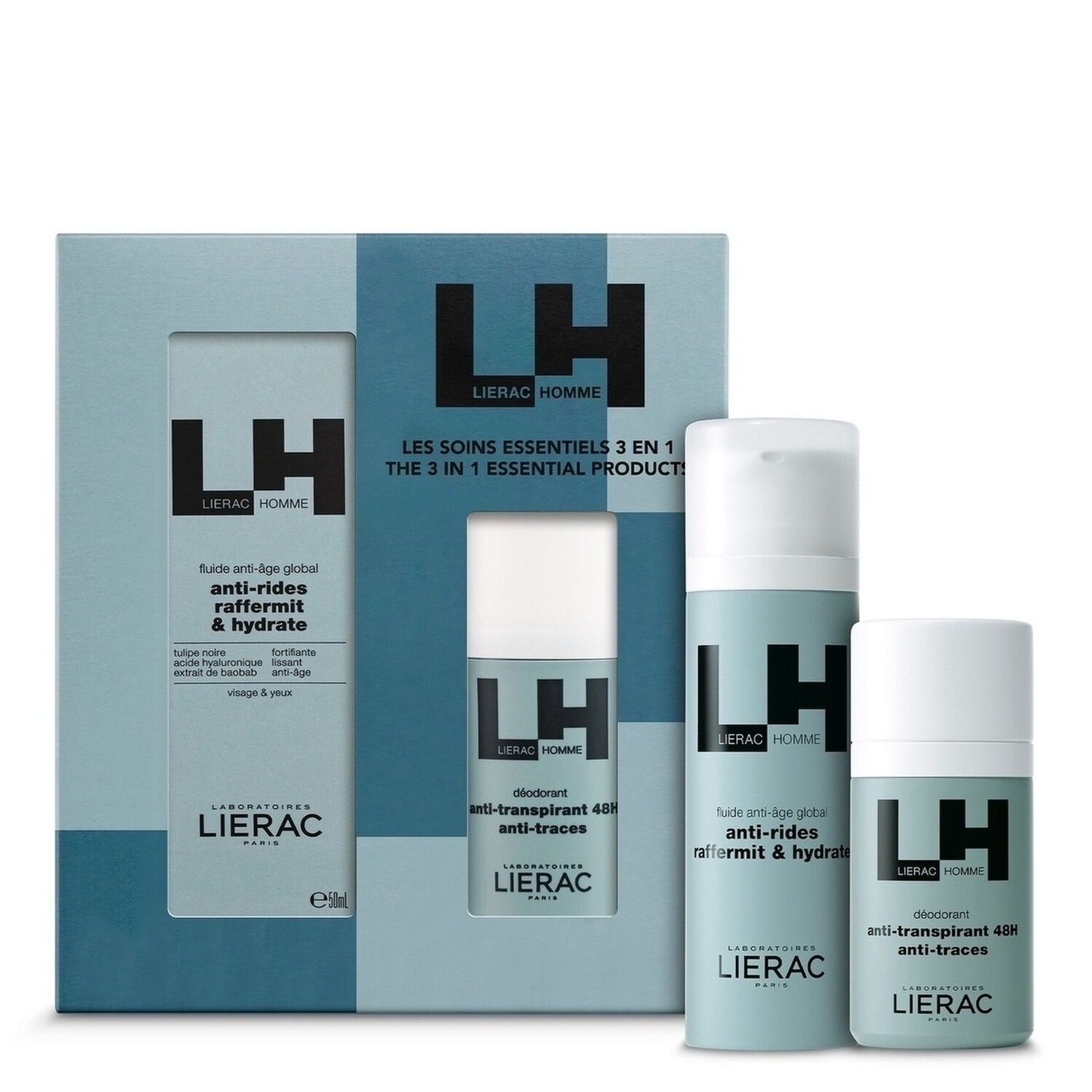 Lierac Homme - Coffret Fluide Anti-Âge Global 50ml + Déodorant 50ml