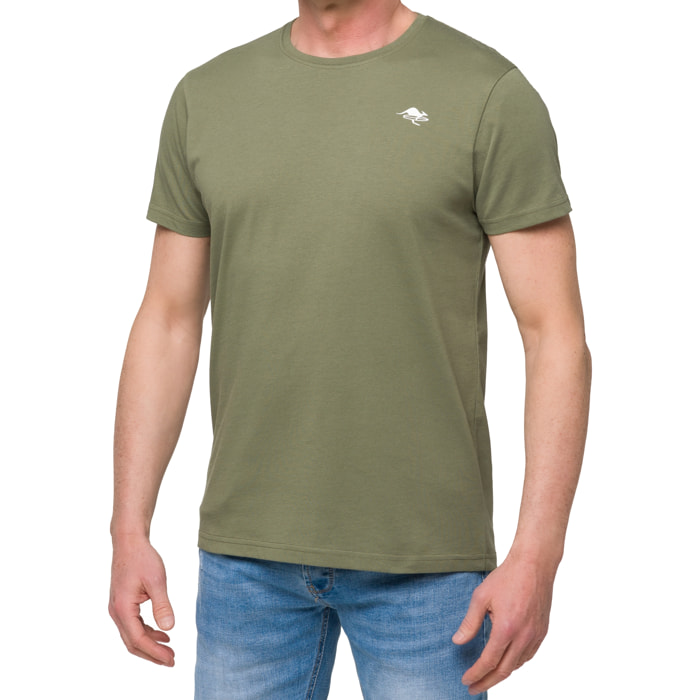 T-shirt in cotone 150 gr Hot Buttered Lizard Colore Verde militare