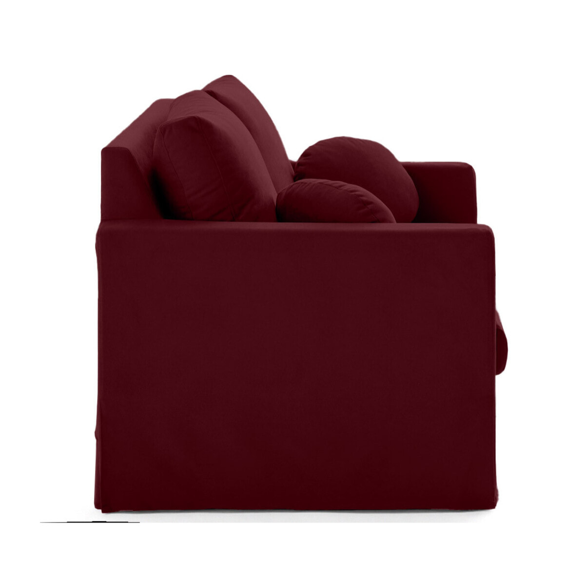 Serena - canapé droit déhoussable 2 places en tissu - Prune