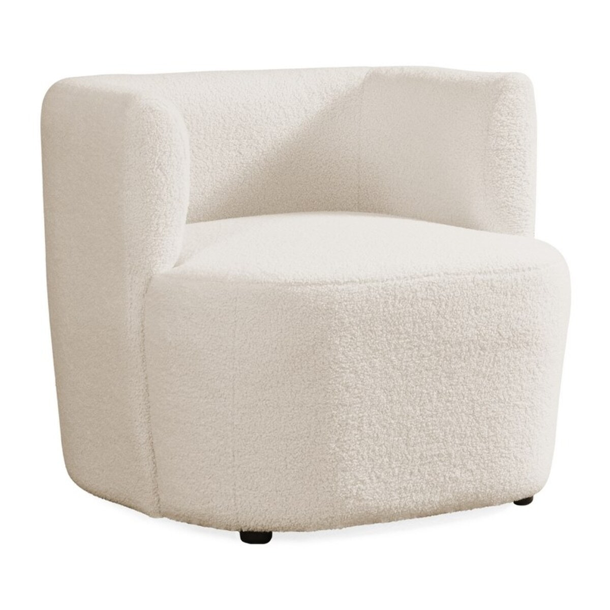 Poltrona design in tessuto teddy 75x70x68 cm crema - Seattle