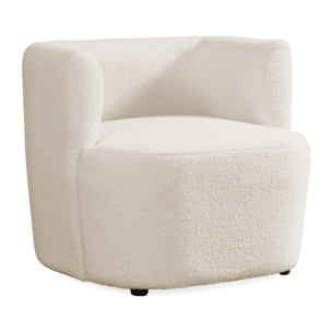 Poltrona design in tessuto teddy 75x70x68 cm crema - Seattle