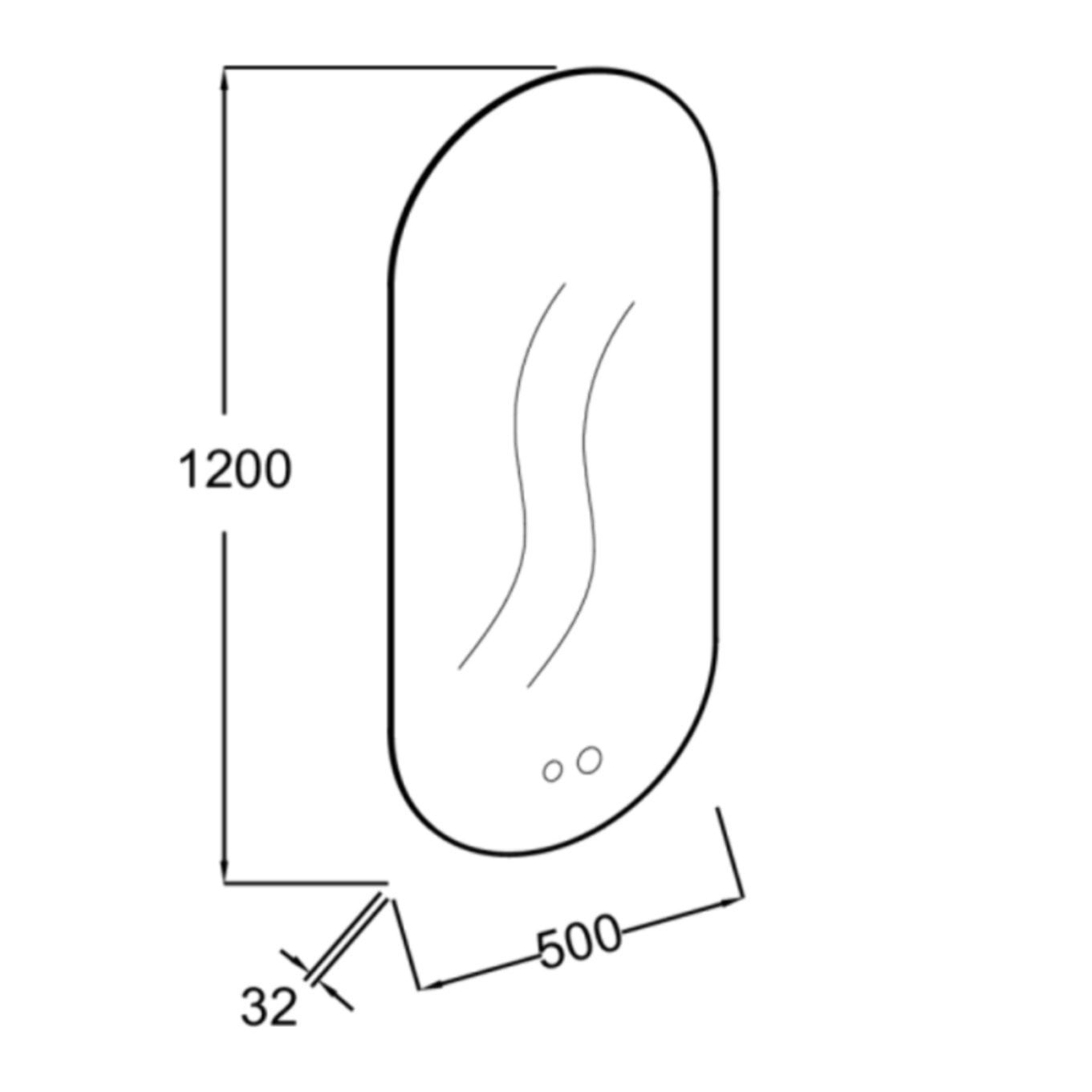Miroir LED ovale 2 trous + mitigeur lavabo encastré Grands Boulevards Laiton brossé + corps encastré