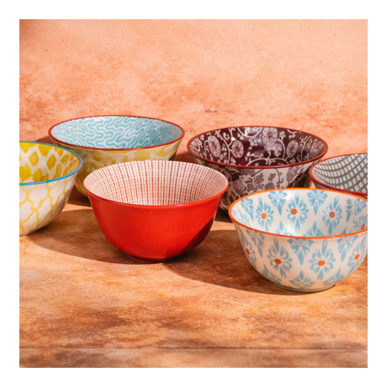 Lot de 6 bols médiums design 1, SABAE