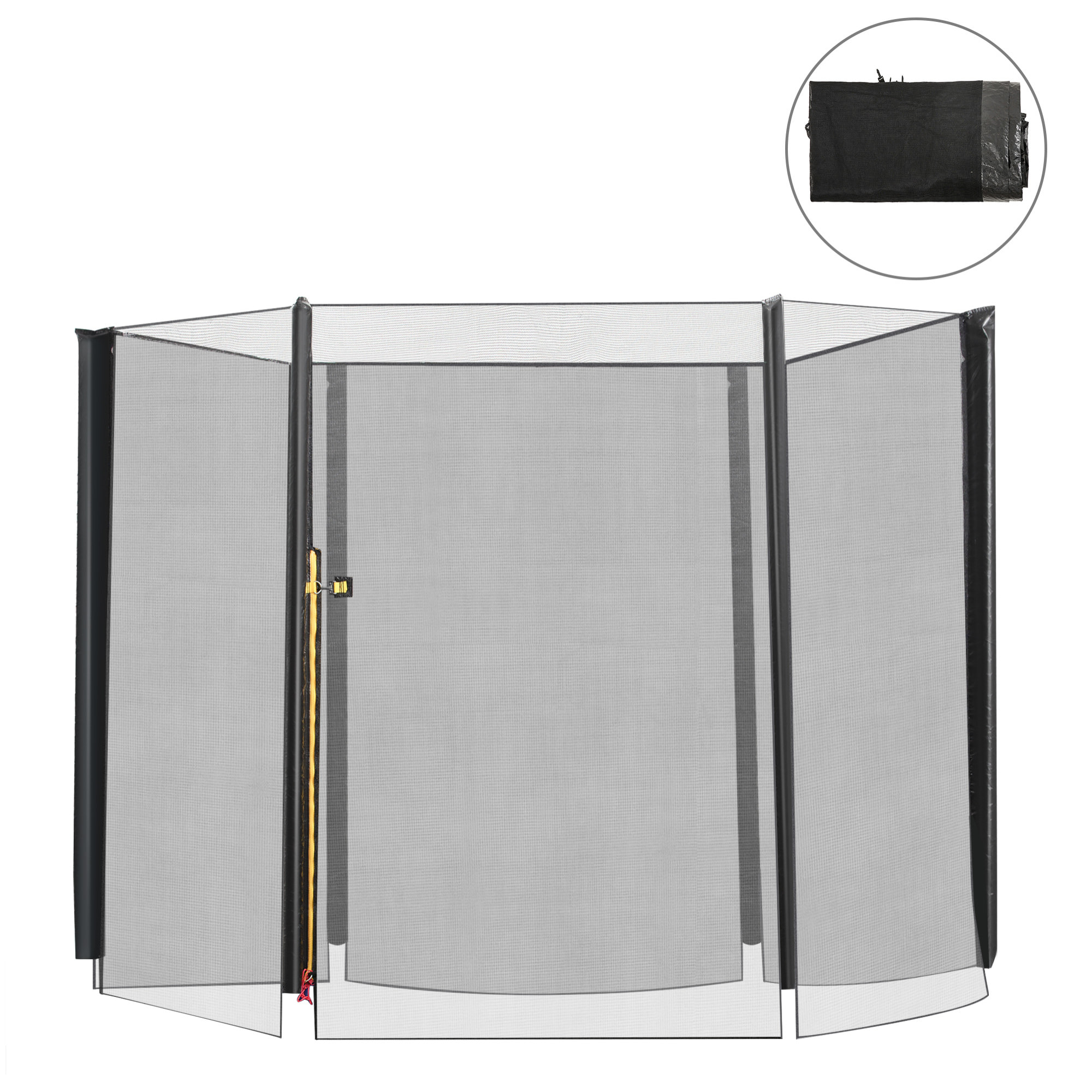 Red de Seguridad Protector para Trampolín PE Ø244x165cm Negro