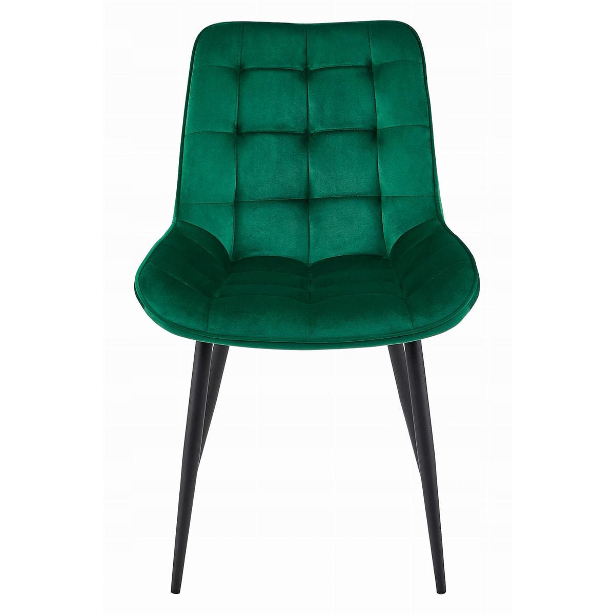 Set di 2 sedie Bera in velluto verde scuro e gambe nere