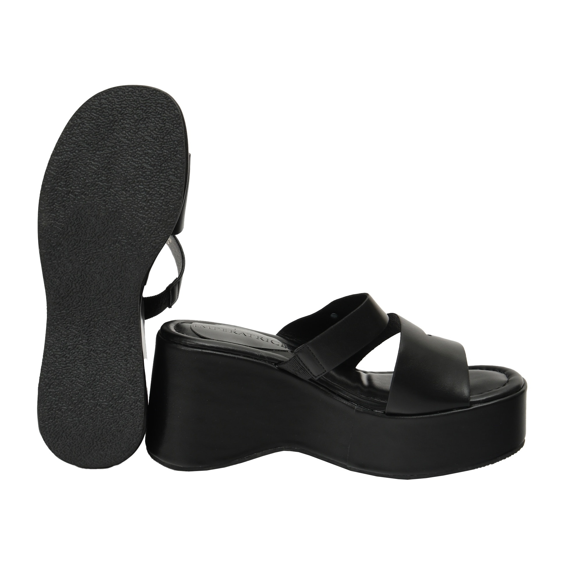 Ciabatta con zeppa - tacco 9,0 cm - plateaux 4,0 cm