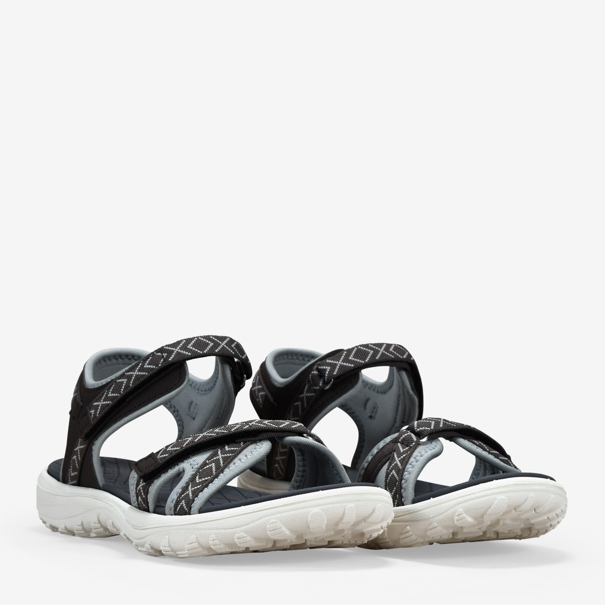 Sandalias deportivas grises de tela con cierre automático