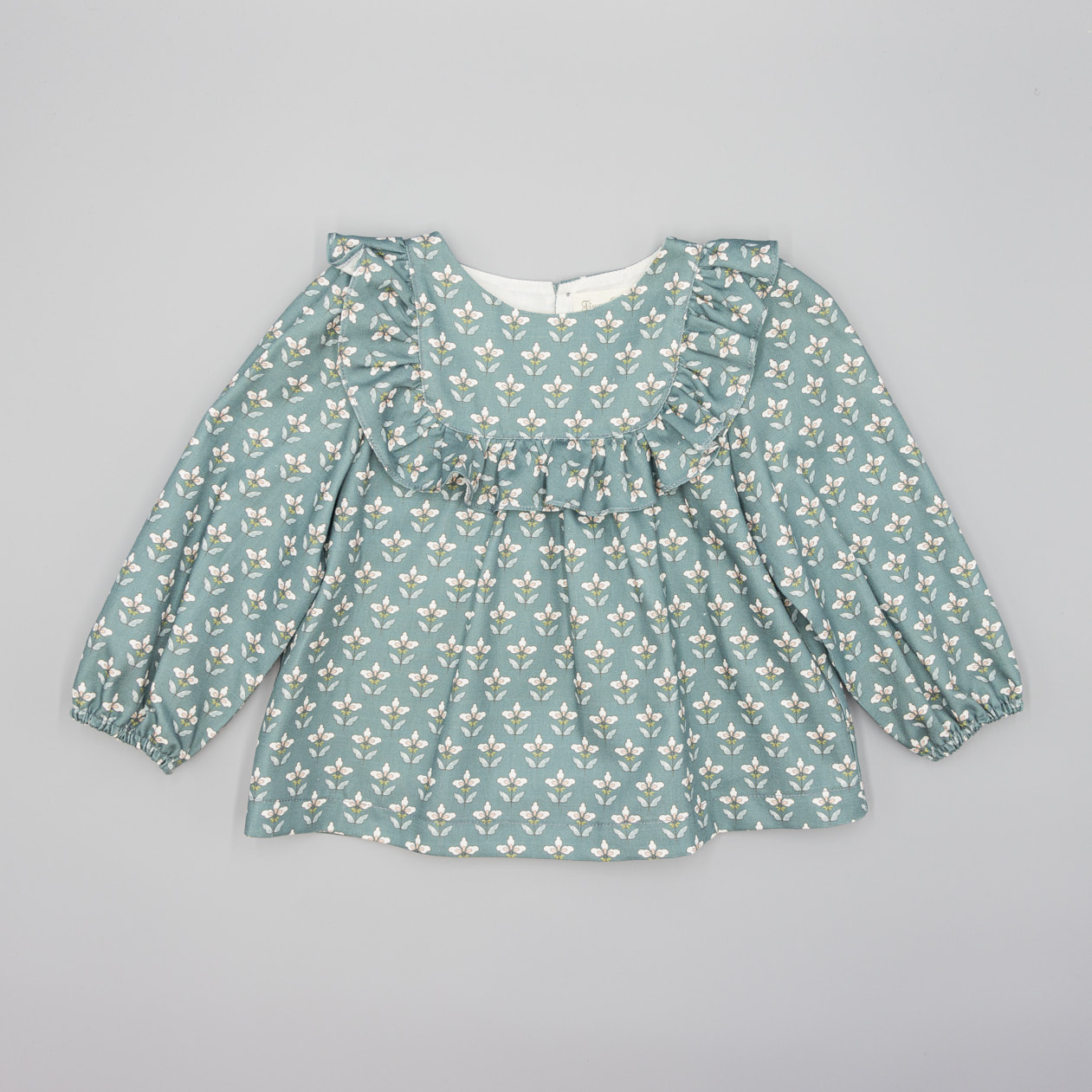 Camisa Verde De Viella Con Estampado Floral