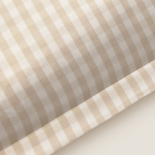 Funda de cuadrante algodón satén cuadros vichy Kimcuad color marron beige 100% Algodón