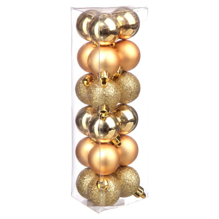 Lot de 18 boules D.3cm or