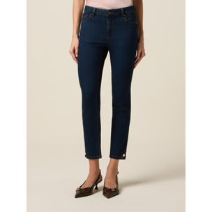 Oltre - Jeans regular con bottoni decorativi - Blu