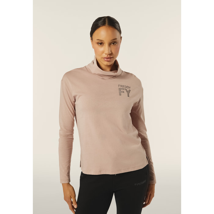 Lupetto Regular Fit da donna con Logo FY in Strass