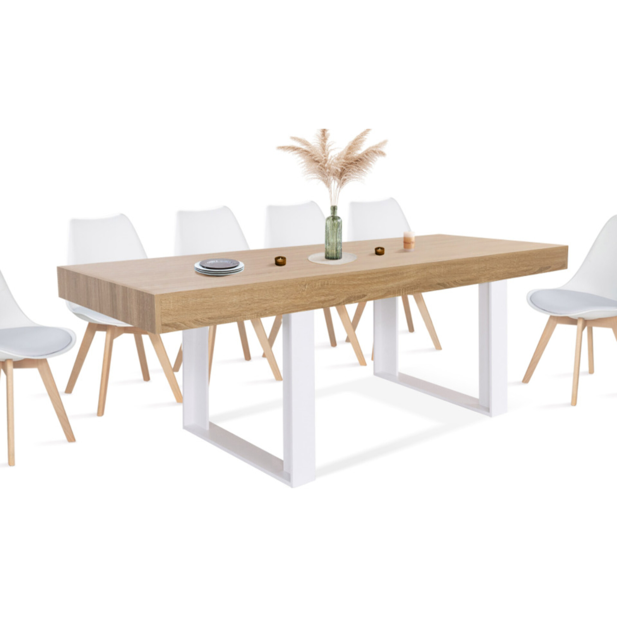 Table repas Brixton Bois - Blanc