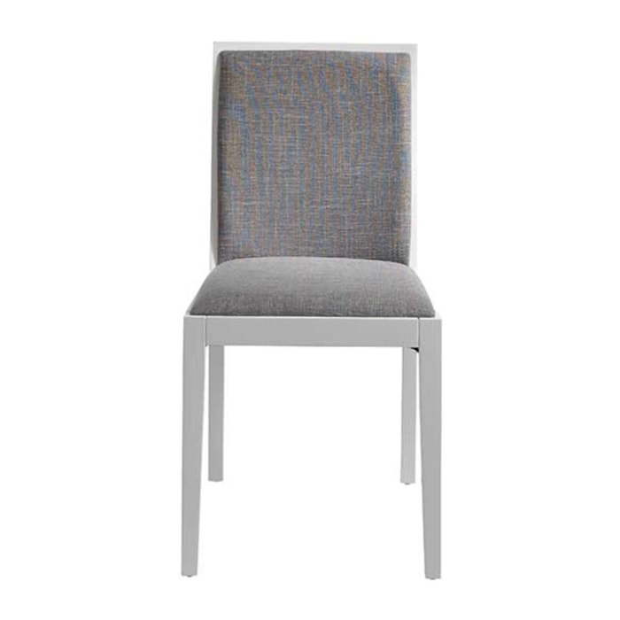 Set 2 sillas CAIRO - tela gris, blanco - 78x92x106cm