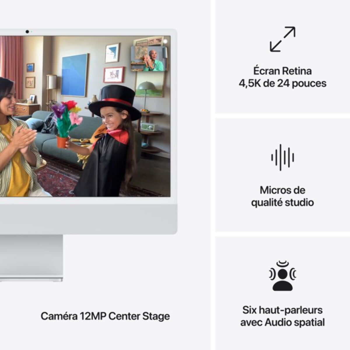 Ordinateur Apple IMAC 24' M4 16Go 256Go CPU 8 GPU 8 Argent