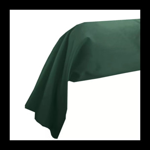 Taie de traversin satin de coton uni vert Ava uni sauge