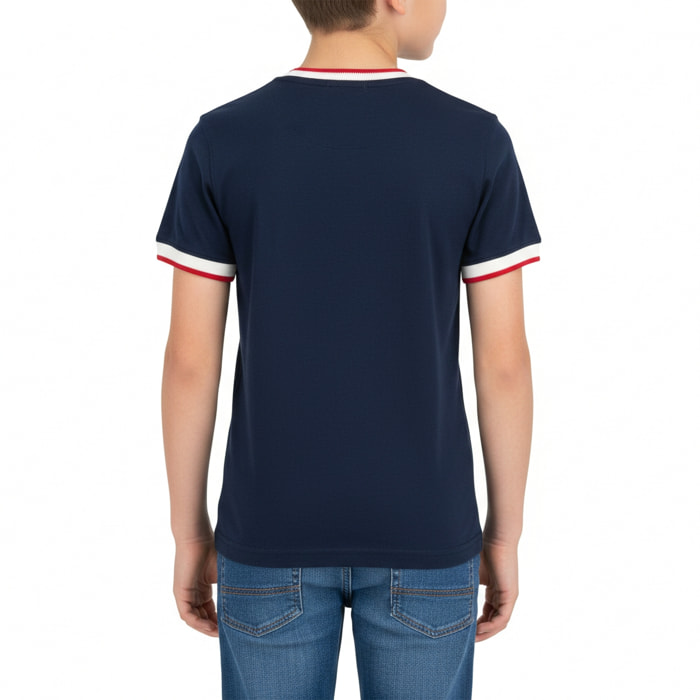 T-shirt jersey con ricamo logo Polo Club St Martin Blu