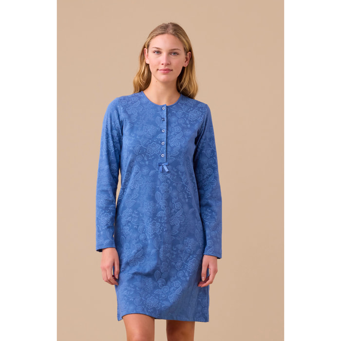 Camicia da notte donna caldo cotone articolo flory Noidinotte