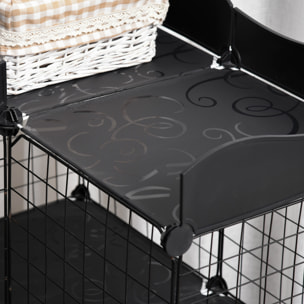 Jaula para Animales Pequeños de 40 Paneles Parque para Mascotas Forma Personalizable Valla Metálica para Cobayas Conejos Gatito 105x70x116 cm Negro