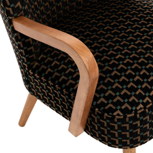 Fauteuil Chiara noir tissu chenille