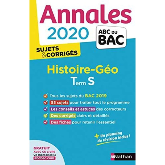 Cécile Vidil | Annales ABC du Bac 2020 Histoire-Géographie Term S | Livre d'occasion
